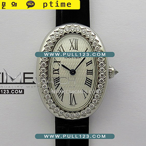 [SWISS QUARTZ] Cartier Baignoire Watch Diamond Bezel SS AF Best Editionn - 까르띠에 베누아 베스트에디션