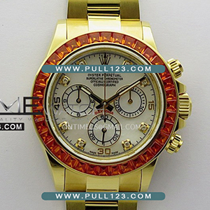 [4130 MOVE] Rolex Daytona 116578 SACO YG "Orange Sapphire" SONIC 1:1 Best Edition - 롤렉스 데이토나 베스트에디션