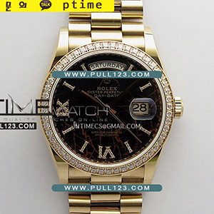 [2836 MOVE] Rolex DayDate 36mm 128345 904L RG Gain Weight KF 1:1 Best Edition - 로렉스 데이데이트 베스트에디션 무게추가버전